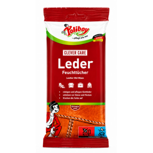 Вологі серветки для виробів зі шкіри Poliboy Leather Care Wet Wipes, 20 шт